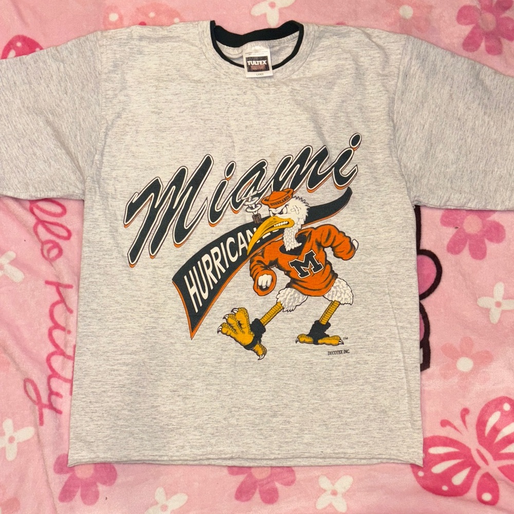 Tultex Gray Miami Hurricanes Short Sleeve Tee